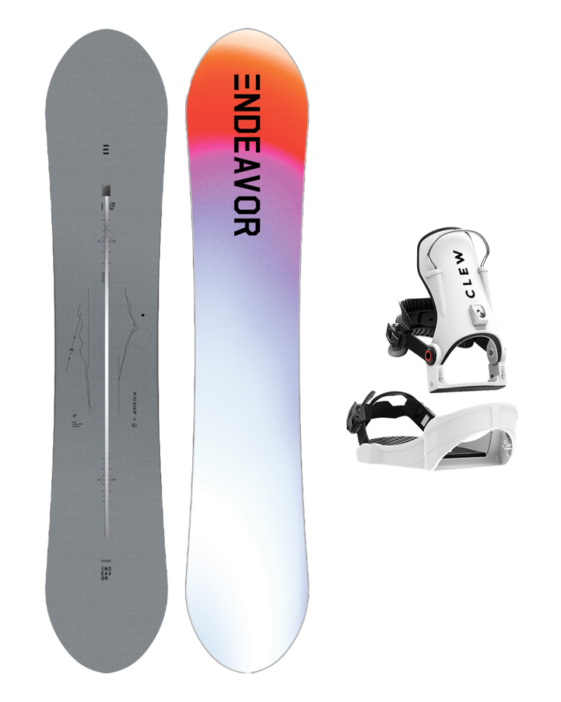 SET ENDEAVOR - Rover Directors PRO 2025 x Legaturi Snowboard CLEW Independence 1.0 2026 - White