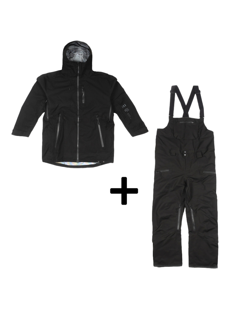 SET Geaca Ski Snowboard 20,000mm Endeavor 3L Shelter Jacket Black x Salopeta Snowboard ENDEAVOR - 3L Shelter 20K Black