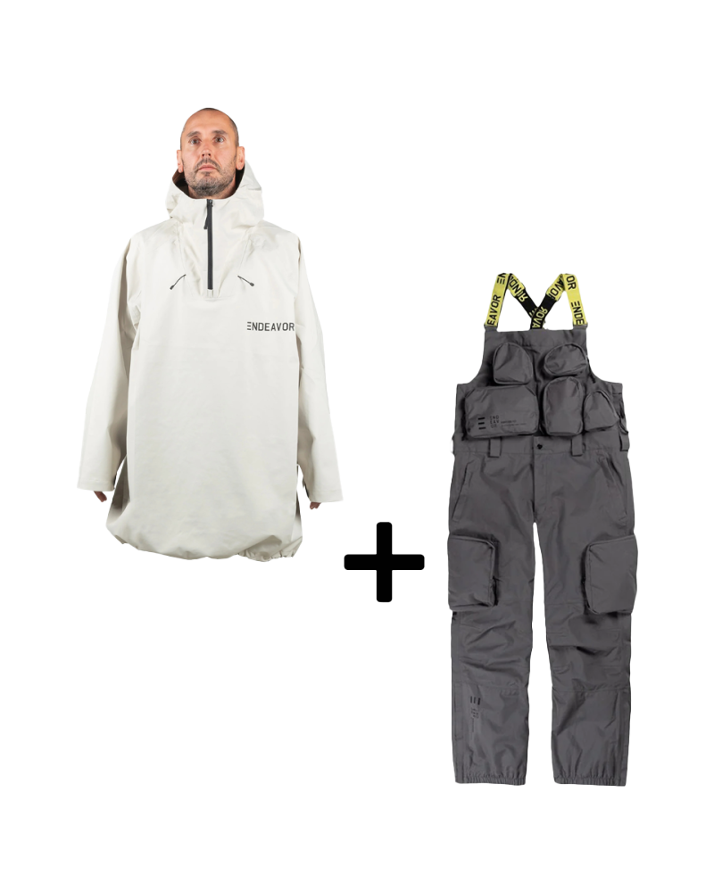 SET Hanorac SKI SNOWBOARD 20.000mm Endeavor 3L Scout Poncho FIBER  x Salopeta Snowboard ENDEAVOR - 3L Scout 20K Removable Black