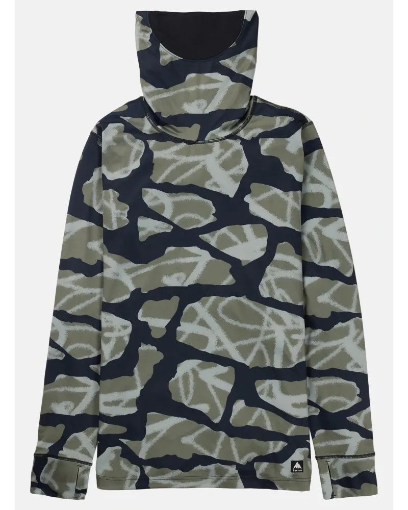 1ST Layer BURTON - Men's Midweight Base Layer Long Neck Shirt - Graffiti Camo