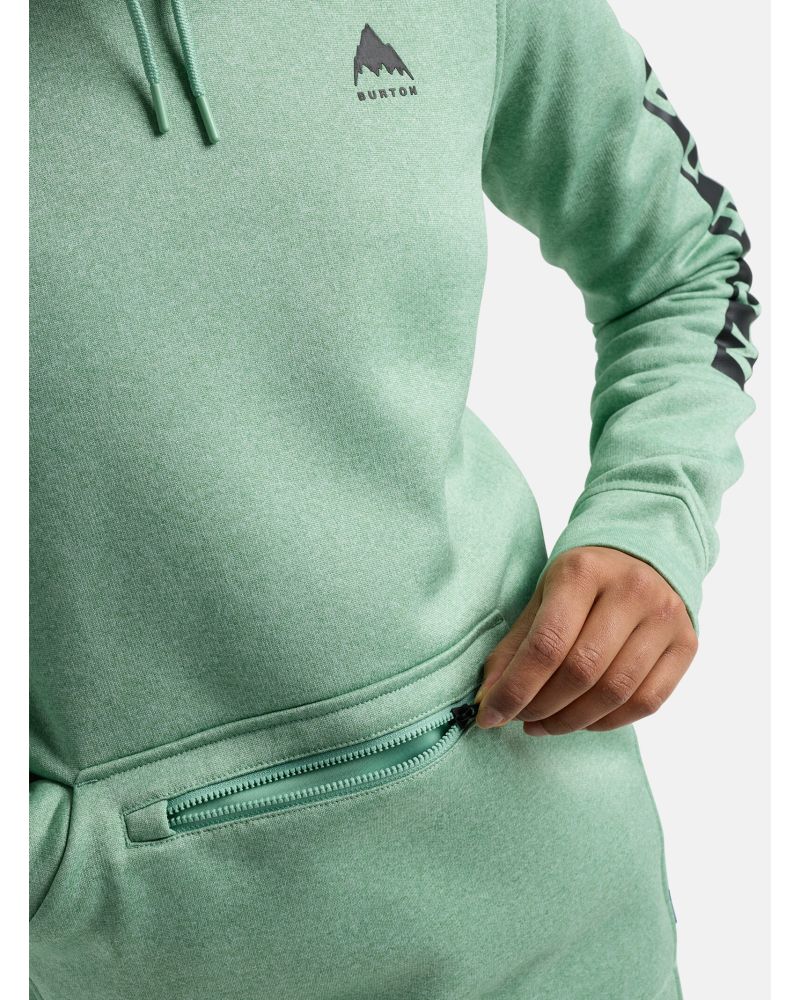 Hanorac BURTON - Women's Oak Pullover Hoodie - SOFT SAGE HEATHER S