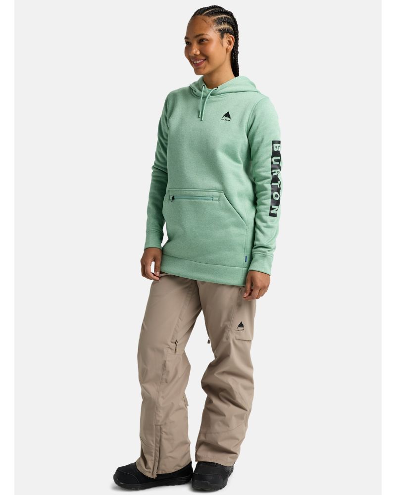 Hanorac BURTON - Women's Oak Pullover Hoodie - SOFT SAGE HEATHER S