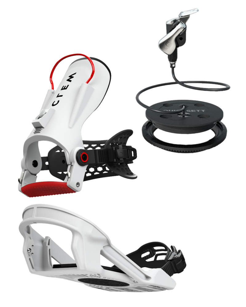 SET Legaturi Snowboard CLEW Freedom 1.0 White 2025 L x Black Line QuickSett 2.0