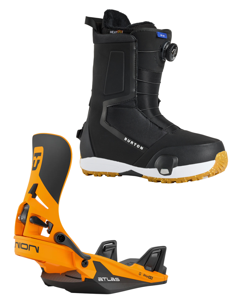 Set BURTON - STEP ON Men's - HIGHSHOT Black 42 x Legaturi Snowboard UNION - ATLAS STEP ON® Orange M