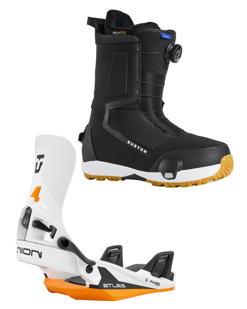 Set BURTON - STEP ON Men's - HIGHSHOT Black 42 x Legaturi Snowboard UNION - ATLAS STEP ON® White Orange M
