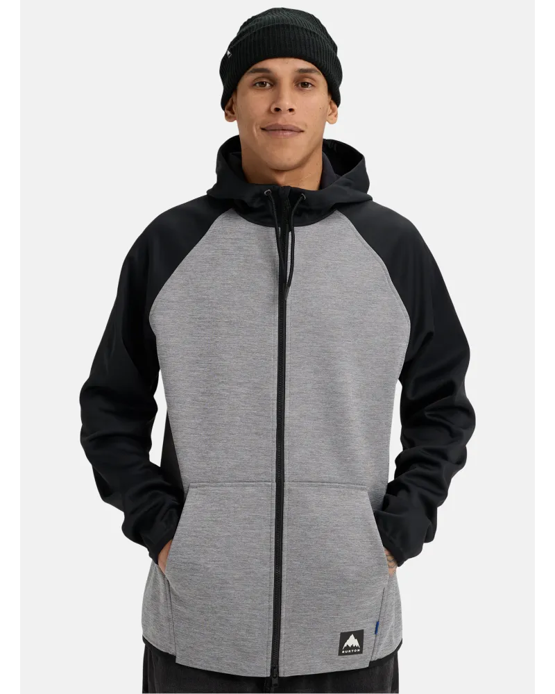 Hanorac Termal BURTON - Men's Crown Weatherproof Full-Zip Gray Heather / True Black