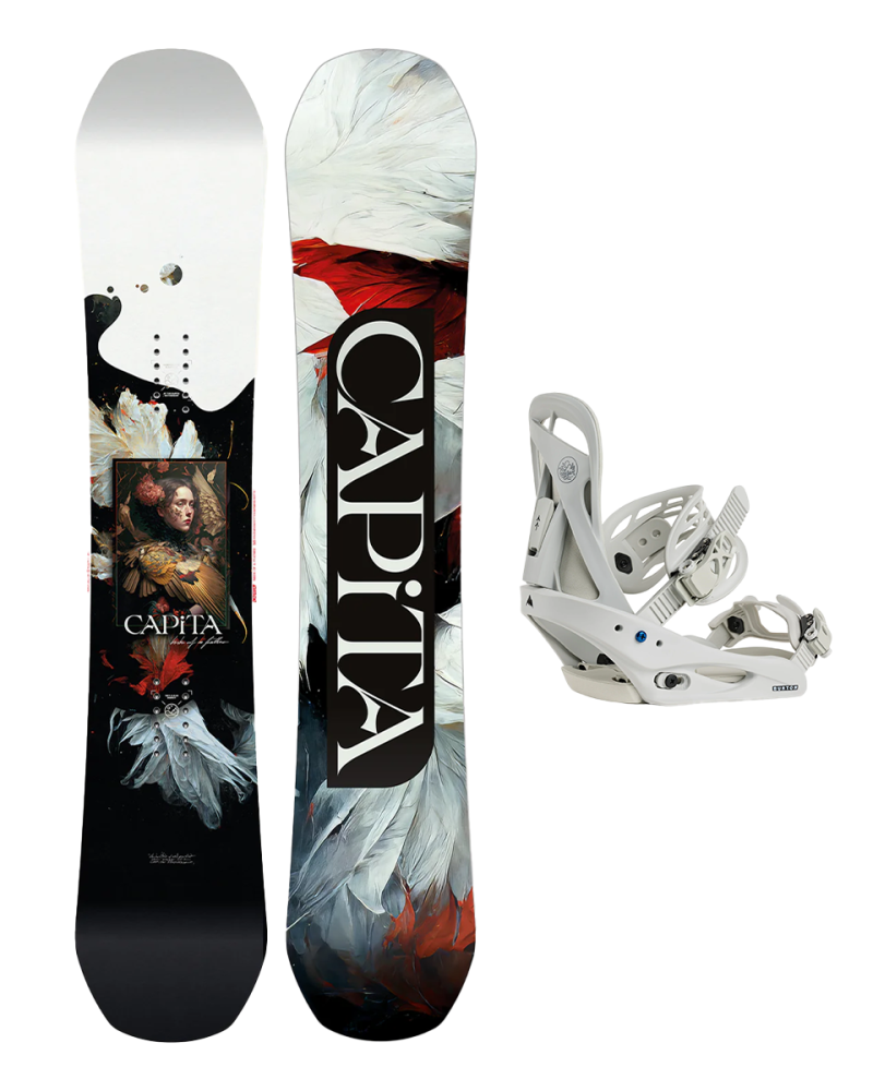SET CAPiTA BIRDS OF A FEATHER 2025 x Legaturi Snowboard BURTON - Women's - CITIZEN GRAY CLOUD M W26