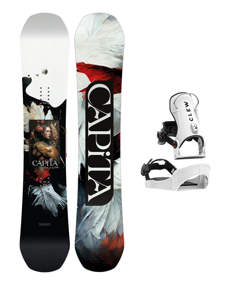 SET CAPiTA BIRDS OF A FEATHER 2025 x Legaturi Snowboard CLEW Independence 1.0 2026 - White