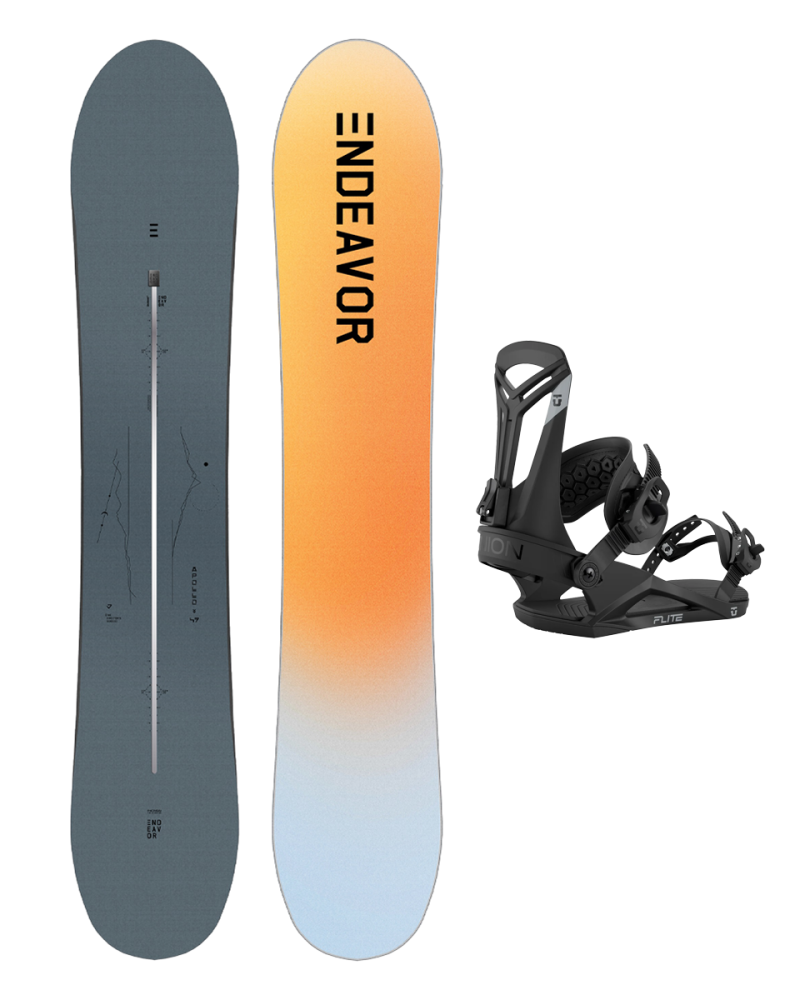 SET ENDEAVOR - Apollo Directors PRO 2025 x Legaturi Snowboard UNION Men's 2026 FLITE Black