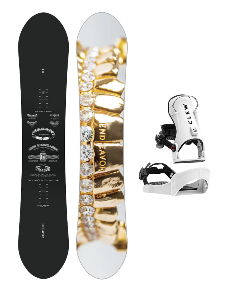 SET Placa Snowboard ENDEAVOR - Rover 2026 x Legaturi Snowboard CLEW Independence 1.0 2026 - White