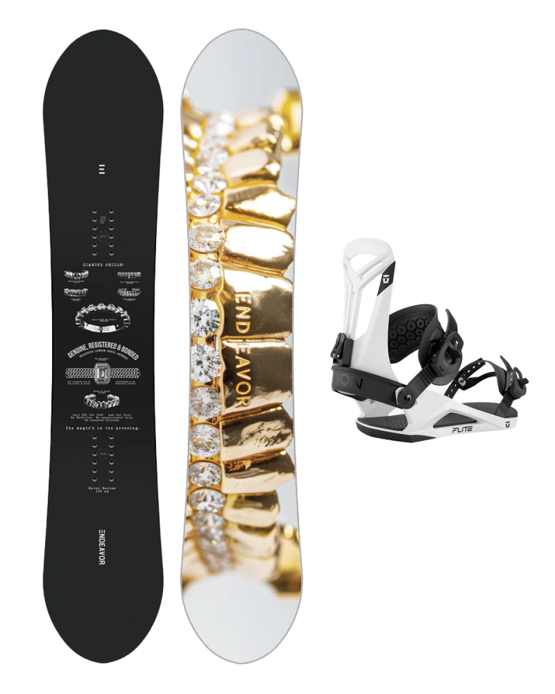 SET Placa Snowboard ENDEAVOR - Rover 2026 x Legaturi Snowboard UNION Men's 2026 FLITE White M