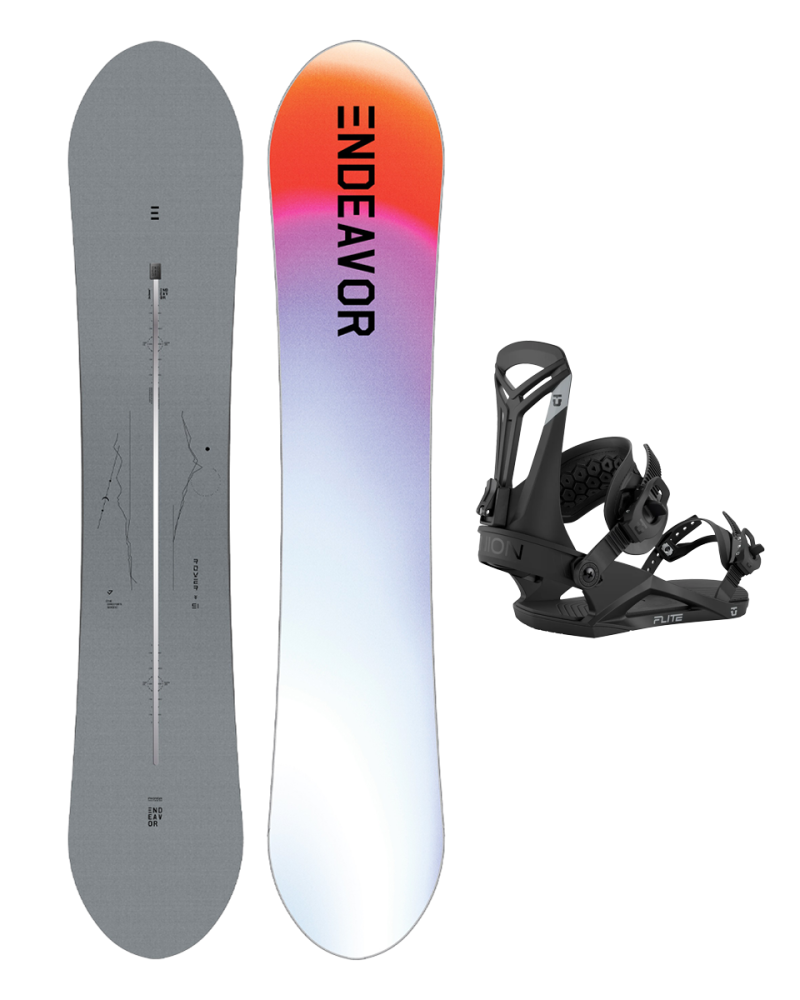 SET ENDEAVOR - Rover Directors PRO 2025 x Legaturi Snowboard UNION Men's 2026 FLITE Black