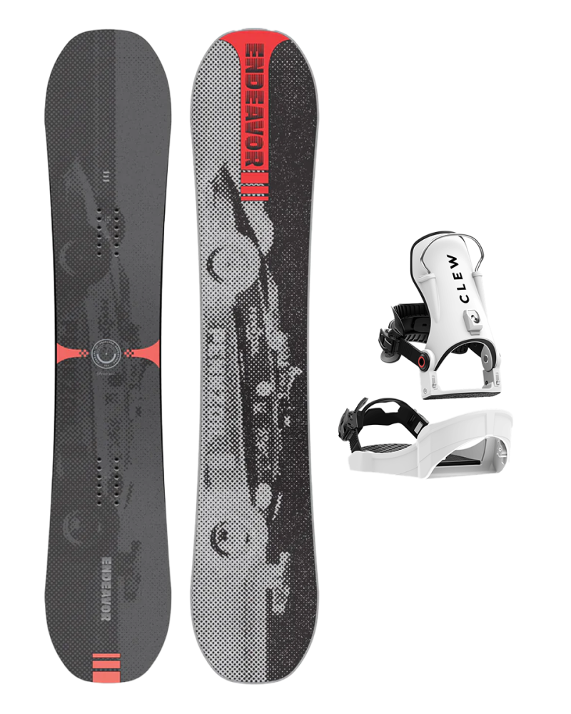 SET Placa Snowboard ENDEAVOR - Sentinal 2026 x Legaturi Snowboard CLEW Independence 1.0 2026 - White