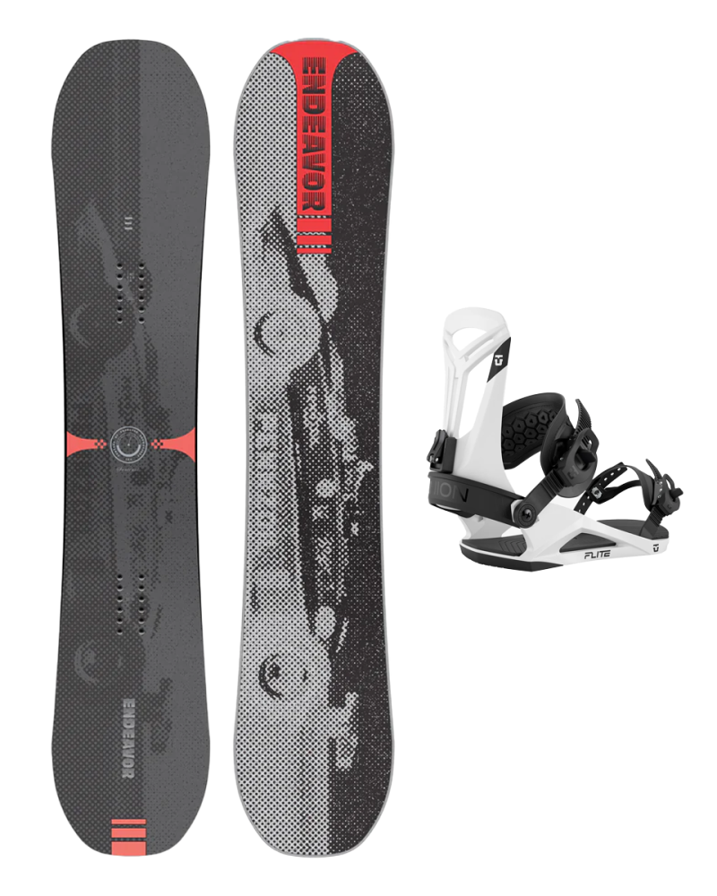 SET Placa Snowboard ENDEAVOR - Sentinal 2026 x Legaturi Snowboard UNION Men's 2026 FLITE White