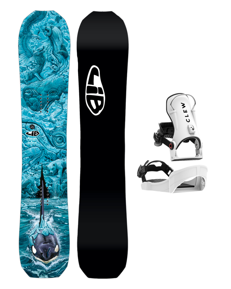 SET Placa Snowboard LIB TECH Golden Orca 2027 x Legaturi CLEW Independence 1.0 2026 - White