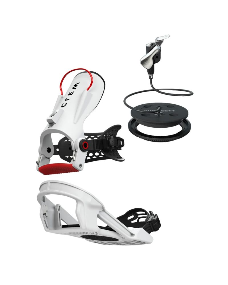 SET Legaturi Snowboard CLEW Freedom 1.0 White 2025 L x Black Line QuickSett 2.0