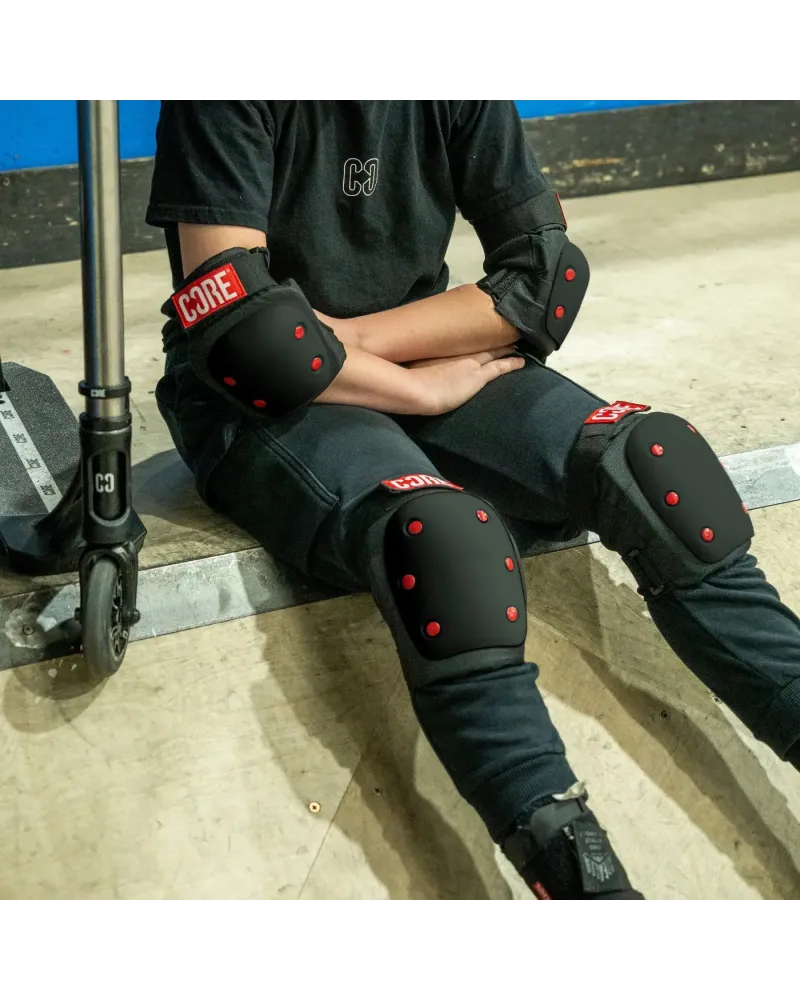 Protecii - CORE Set Protectie Skate 3-buc (Negru/Rosu)