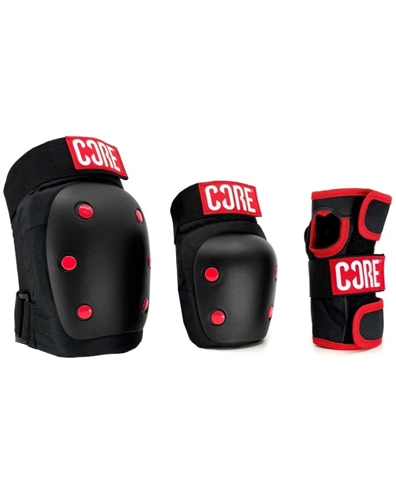 Protectii - CORE Set Protectie Skate 3-buc (Negru/Rosu)