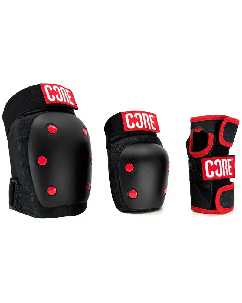 Protecii - CORE Set Protectie Skate 3-buc (Negru/Rosu)