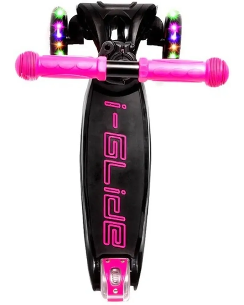 Trotineta Copii i-Glide 3 Wheel (Black/Pink) + Scaun Trotineta i-Glide 3 Wheel Scooter Seat (Negru)