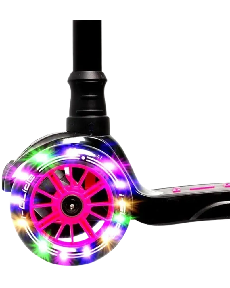 Trotineta Copii i-Glide 3 Wheel (Black/Pink) + Scaun Trotineta i-Glide 3 Wheel Scooter Seat (Negru)