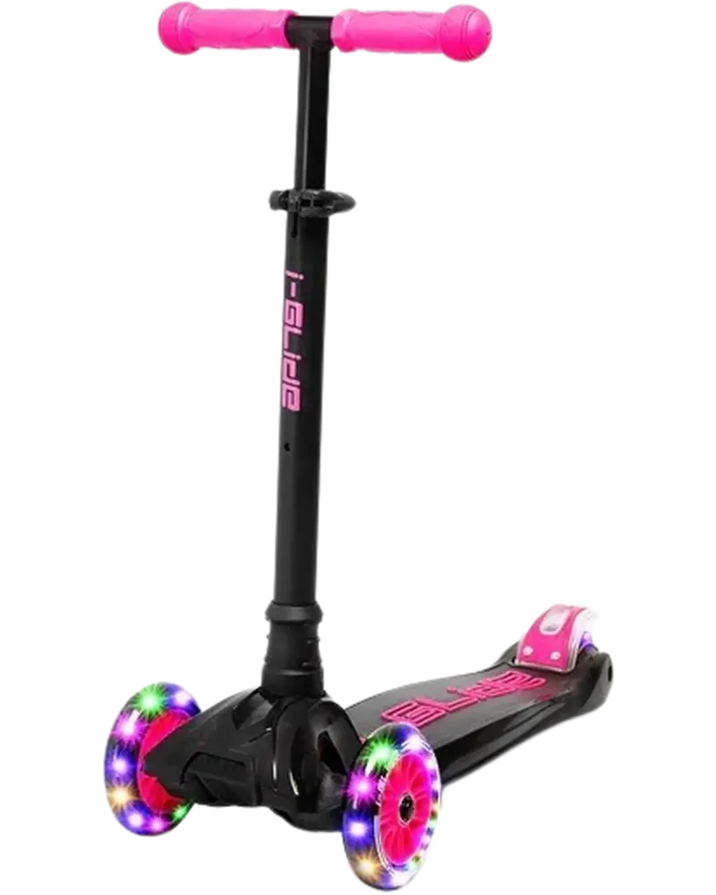 Trotineta Copii i-Glide 3 Wheel (Black/Pink) + Scaun Trotineta i-Glide 3 Wheel Scooter Seat (Negru)