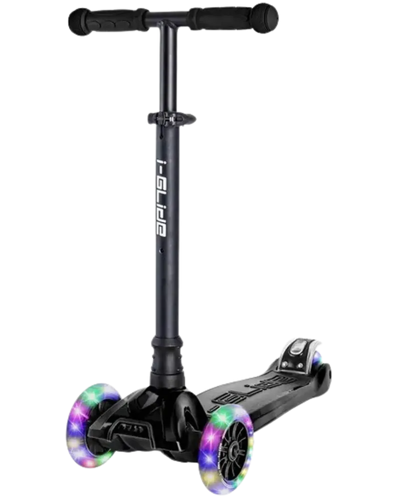 Trotineta Copii i-Glide 3 Wheel (Black) + Scaun Trotineta i-Glide 3 Wheel Scooter Seat (Negru)