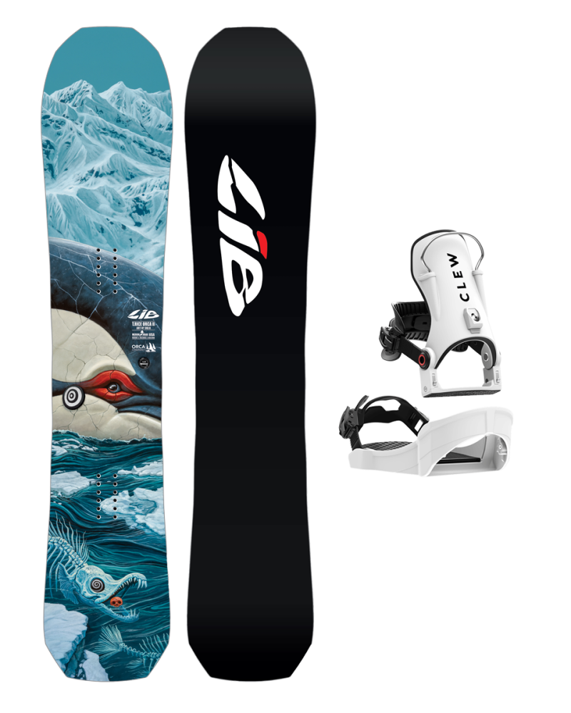 SET Placa Snowboard LIB TECH Orca II 2027 x Legaturi CLEW Independence 1.0 2026 - White