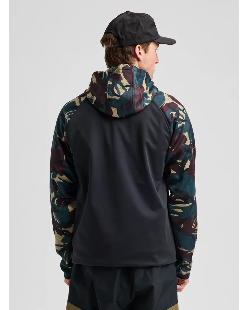 Hanorac BURTON - Men's - Crown Weatherproof Pullover Fleece - Seersucker Camo / True Black
