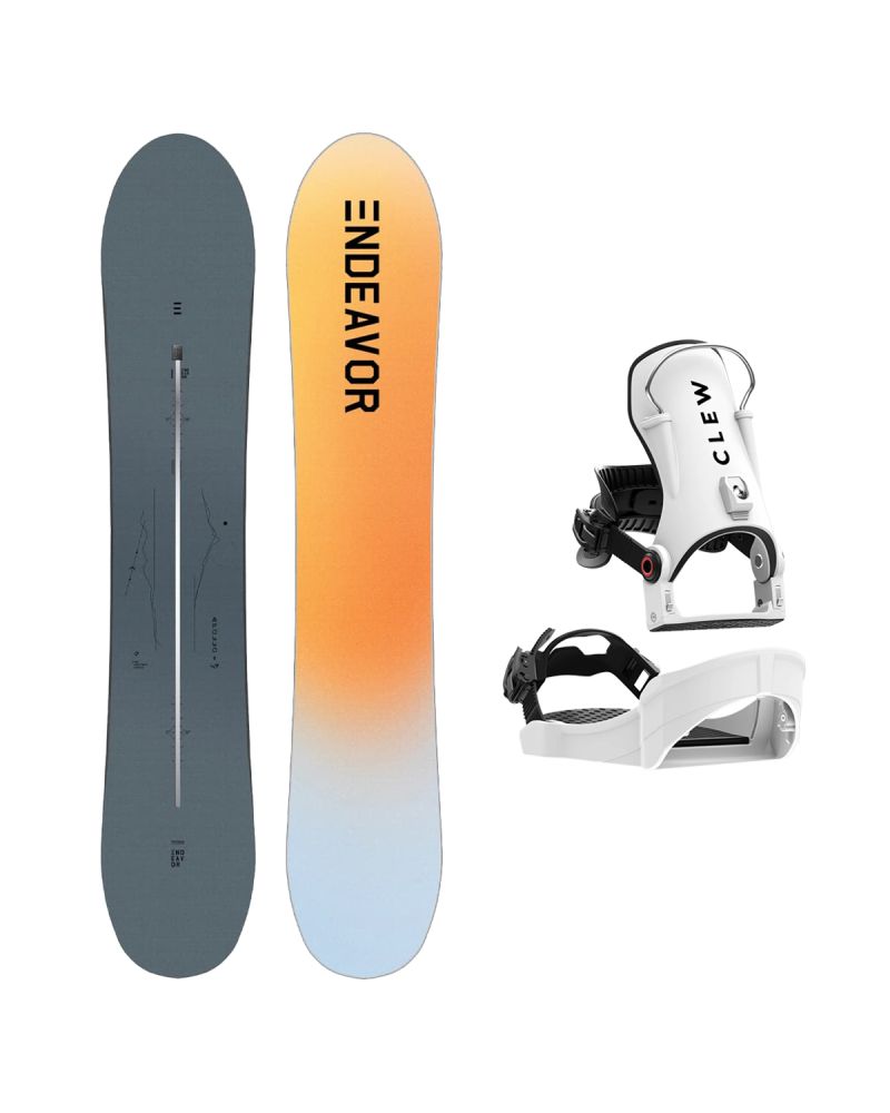 SET ENDEAVOR - Apollo Directors PRO 2025 x Legaturi Snowboard CLEW Independence 1.0 2027 - White