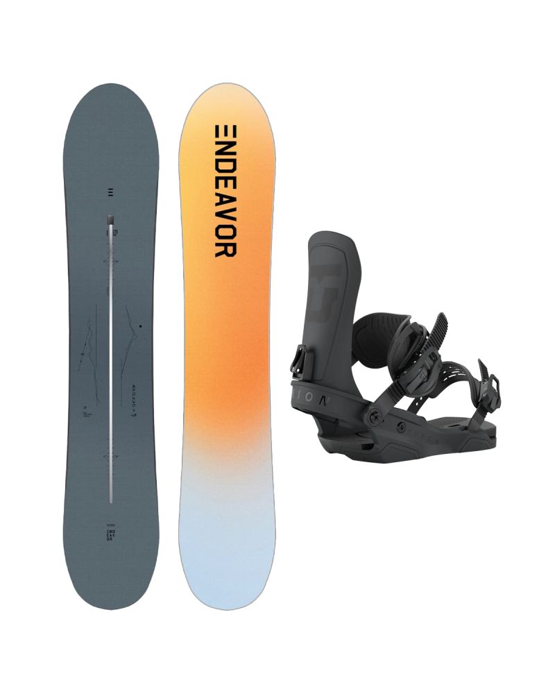 SET Placa Snowboard ENDEAVOR - Apollo Directors PRO 2025 + Legaturi Snowboard UNION Men's 2027 FORCE TEAM Black