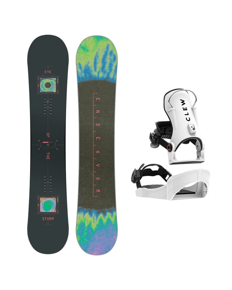 SET Placa Snowboard ENDEAVOR - BOD 2026 + Legaturi Snowboard CLEW Independence 1.0 2027 - White