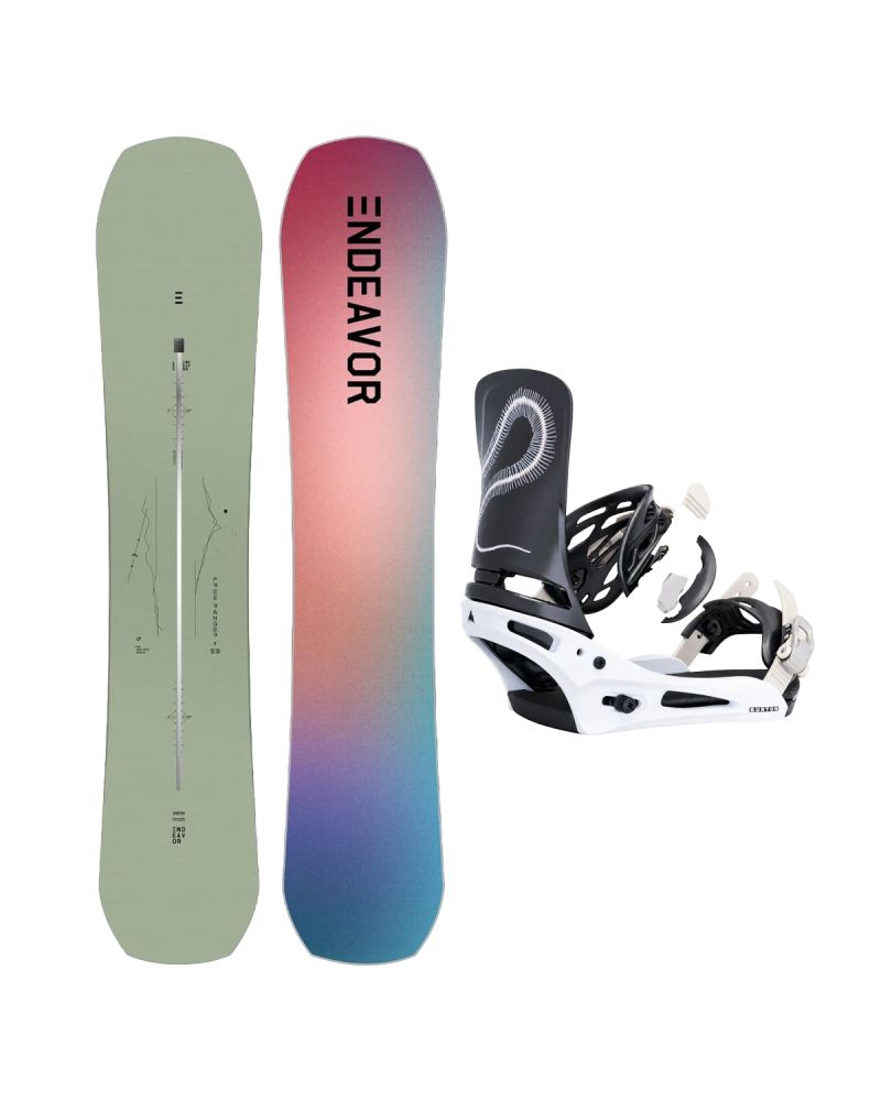 SET Placa Snowboard ENDEAVOR - Free Ranger Directors 2025 + Legaturi Snowboard BURTON - Men's - CARTEL Skeleton Snake W27