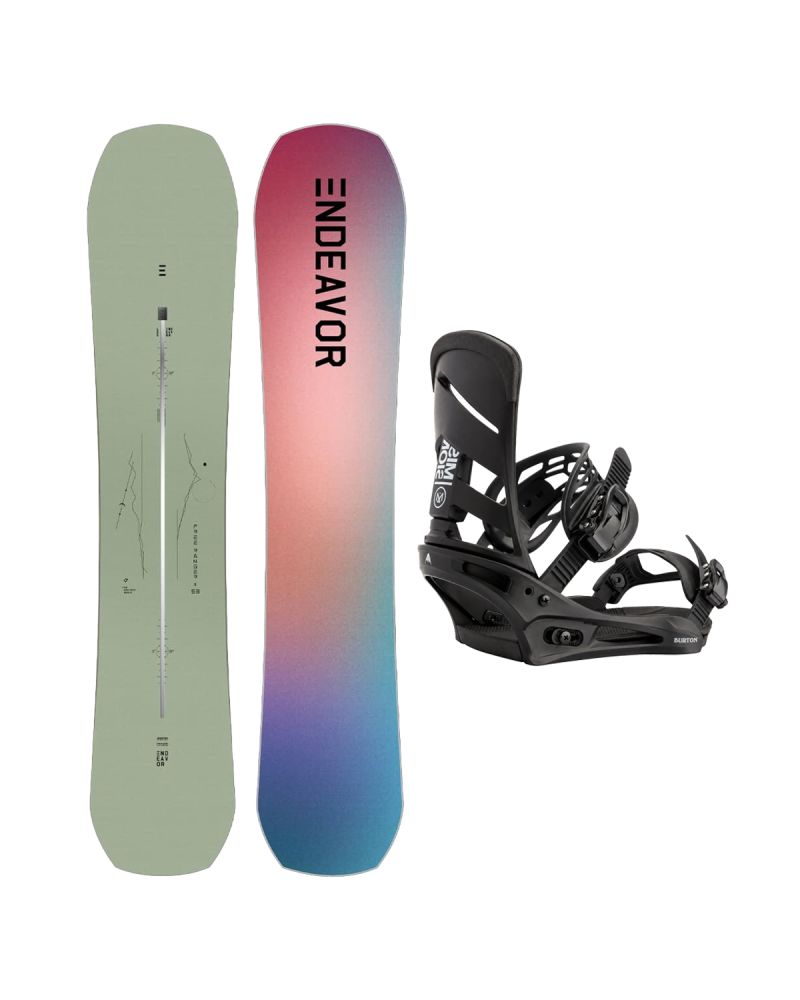 SET Placa Snowboard ENDEAVOR - Free Ranger Directors 2025 + Legaturi Snowboard BURTON - Men's - MISSION Black W27