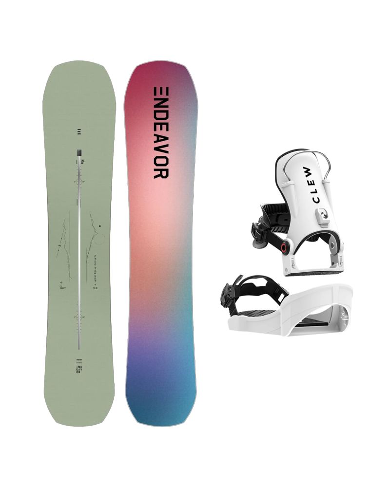 SET ENDEAVOR - Free Ranger Directors 2025 x Legaturi Snowboard CLEW Independence 1.0 2027 - White