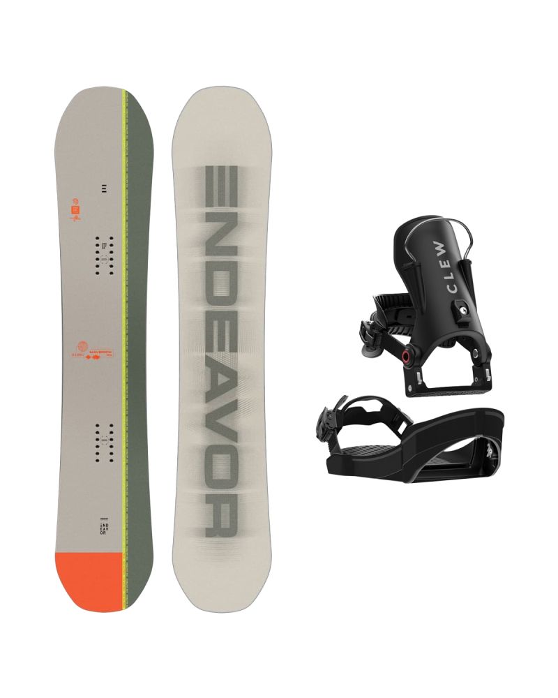 SET Placa Snowboard ENDEAVOR - Maverick QSL 159 2025 + Legaturi Snowboard CLEW Independence 1.0 2027 - Black