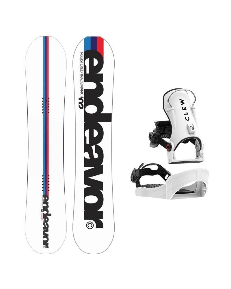 SET Placa Snowboard ENDEAVOR - Pioneer 2026 +Legaturi Snowboard CLEW Independence 1.0 2027 - White