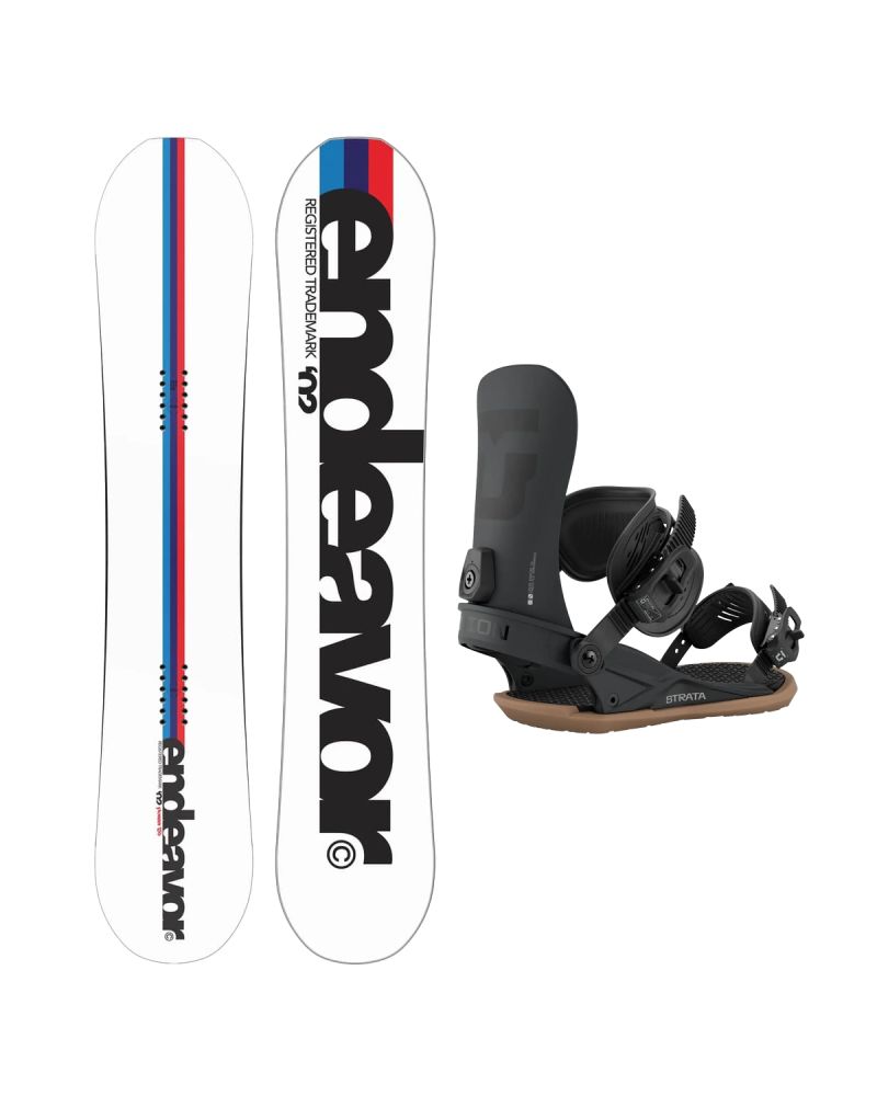 SET Placa Snowboard ENDEAVOR - Pioneer 2026 + Legaturi Snowboard UNION Men's 2027 STRATA Black