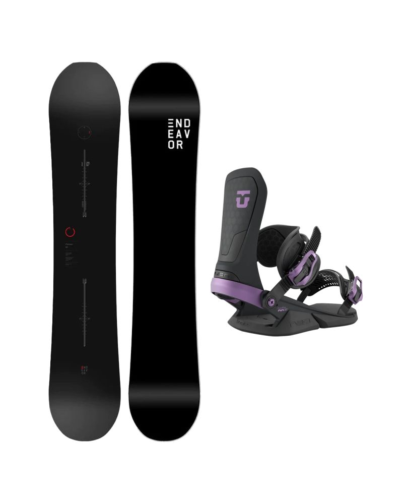 SET Placa Snowboard ENDEAVOR - PIONEER Legacy 2026 + Legaturi Snowboard UNION Unisex 2027 NEO Black