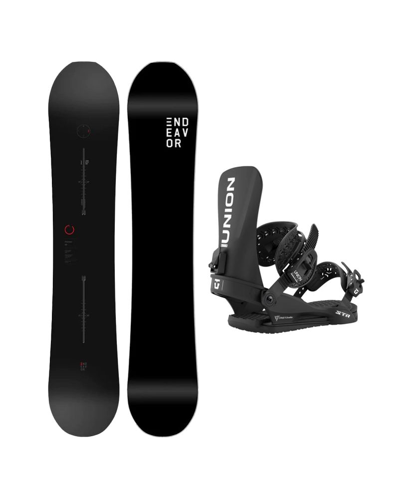 SET Placa Snowboard ENDEAVOR - PIONEER Legacy 2026 + Legaturi Snowboard UNION Men's 2027 STR Black