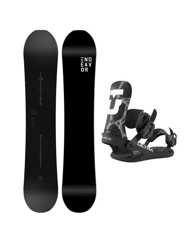 SET Placa Snowboard ENDEAVOR - PIONEER Legacy 2026 + Legaturi Snowboard UNION Men's 2027 ULTRA Black