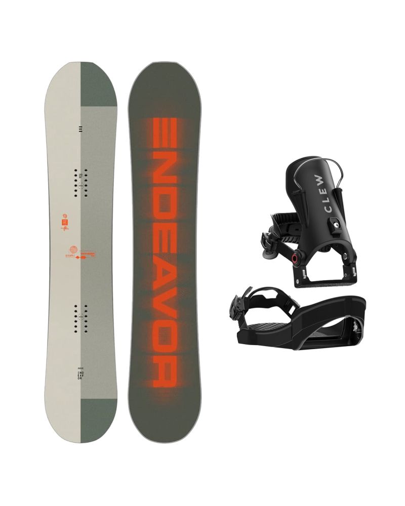 SET Placa Snowboard ENDEAVOR - Pioneer QSL 2025 + Legaturi Snowboard CLEW Independence 1.0 2027 - Black