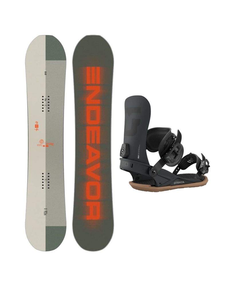 SET Placa Snowboard ENDEAVOR - Pioneer QSL 2025 + Legaturi Snowboard UNION Men's 2027 STRATA Black