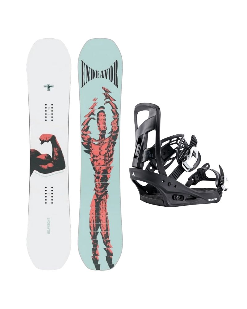 SET Placa Snowboard ENDEAVOR - Ranger 2026 + Legaturi Snowboard BURTON - Men's - FREESTYLE Black W27