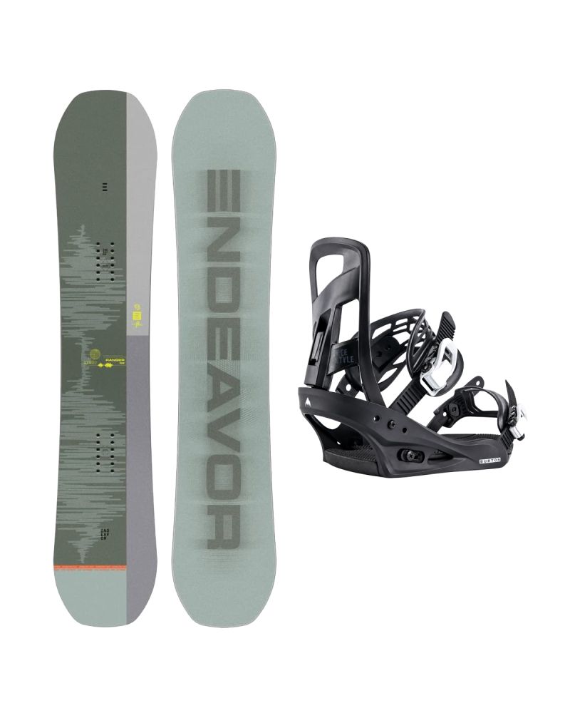 SET Placa Snowboard ENDEAVOR - Ranger QSL 2025 + Legaturi Snowboard BURTON - Men's - FREESTYLE Black W27