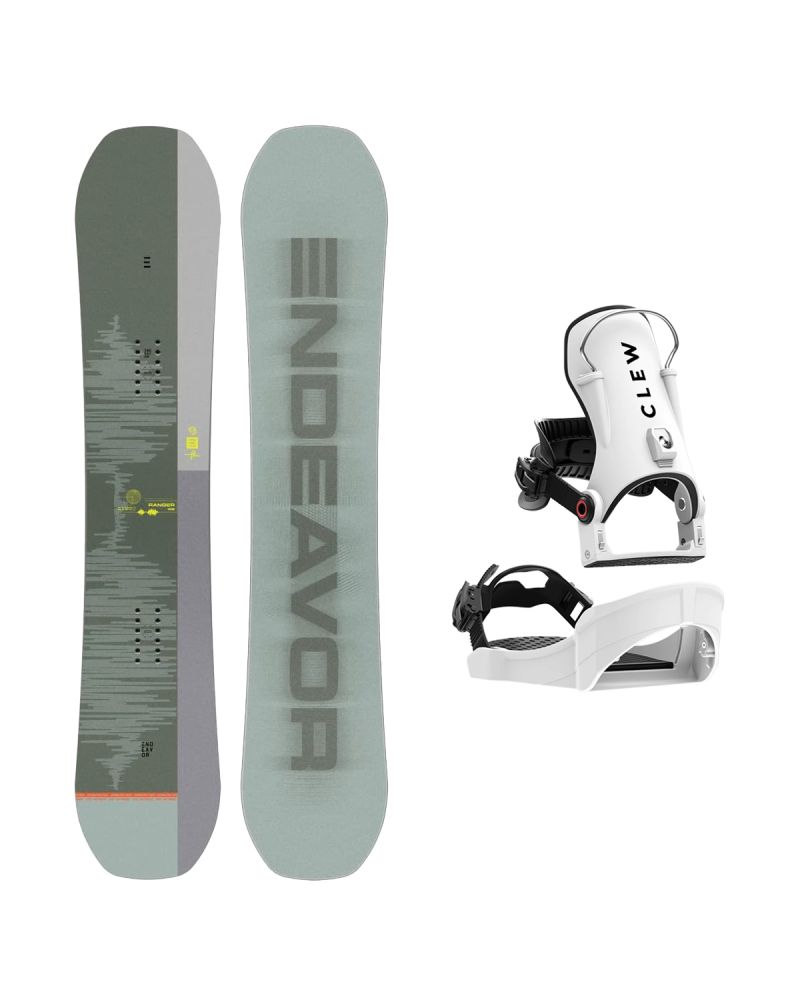 SET Placa Snowboard ENDEAVOR - Ranger QSL 2025 + Legaturi Snowboard CLEW Independence 1.0 2027 - White