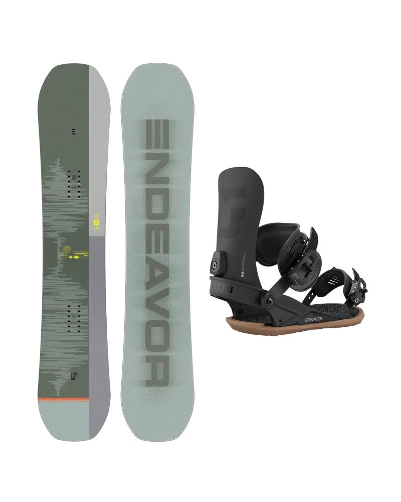 SET Placa Snowboard ENDEAVOR - Ranger QSL 2025 + Legaturi Snowboard UNION Men's 2027 STRATA Black