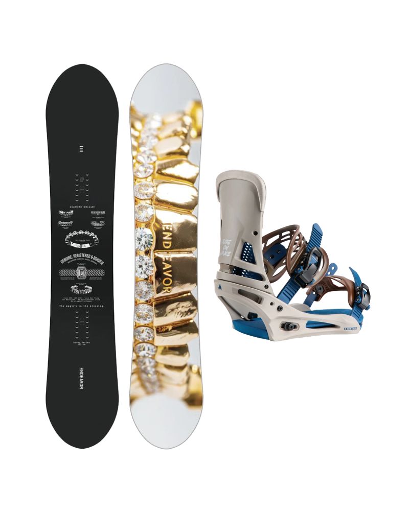 SET Placa Snowboard ENDEAVOR - Rover 2026 + Legaturi Snowboard BURTON - Men's - MALAVITA Warm Gray W27