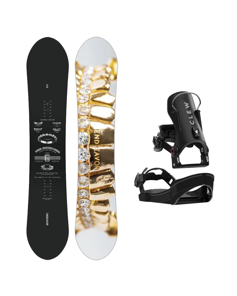 SET Placa Snowboard ENDEAVOR - Rover 2026 x Legaturi Snowboard CLEW Independence 1.0 2027 - Black