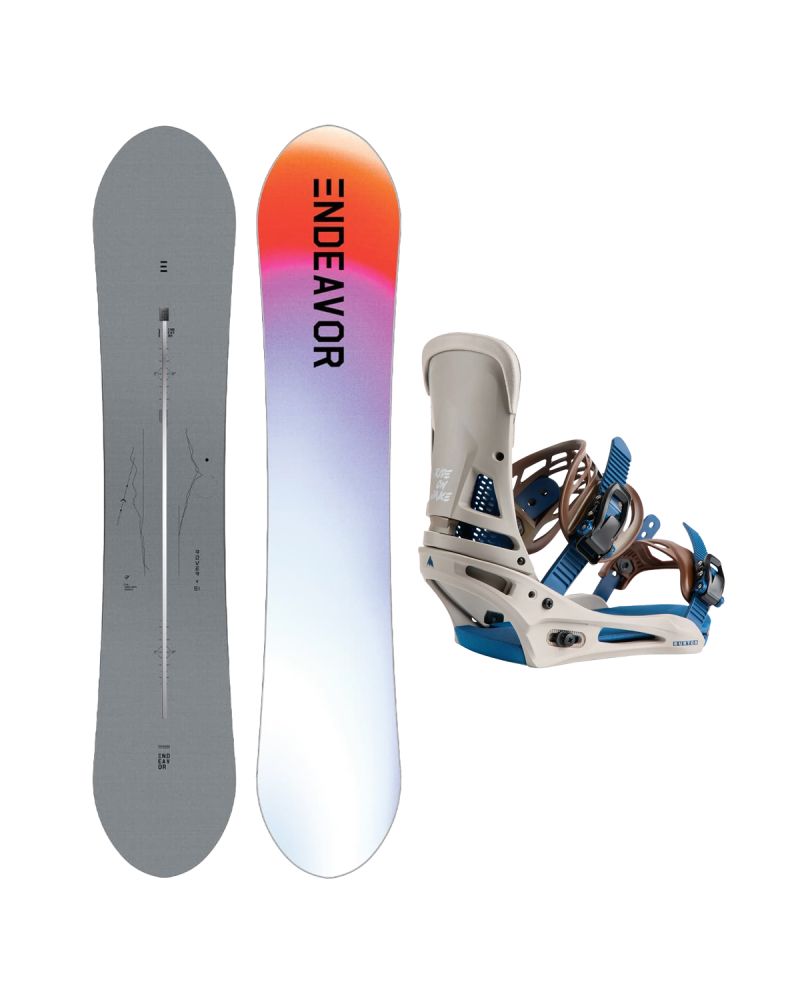 SET ENDEAVOR - Rover Directors PRO 2025 + Legaturi Snowboard BURTON - Men's - MALAVITA Warm Gray W27